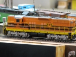 A custom painted diesel locomotive